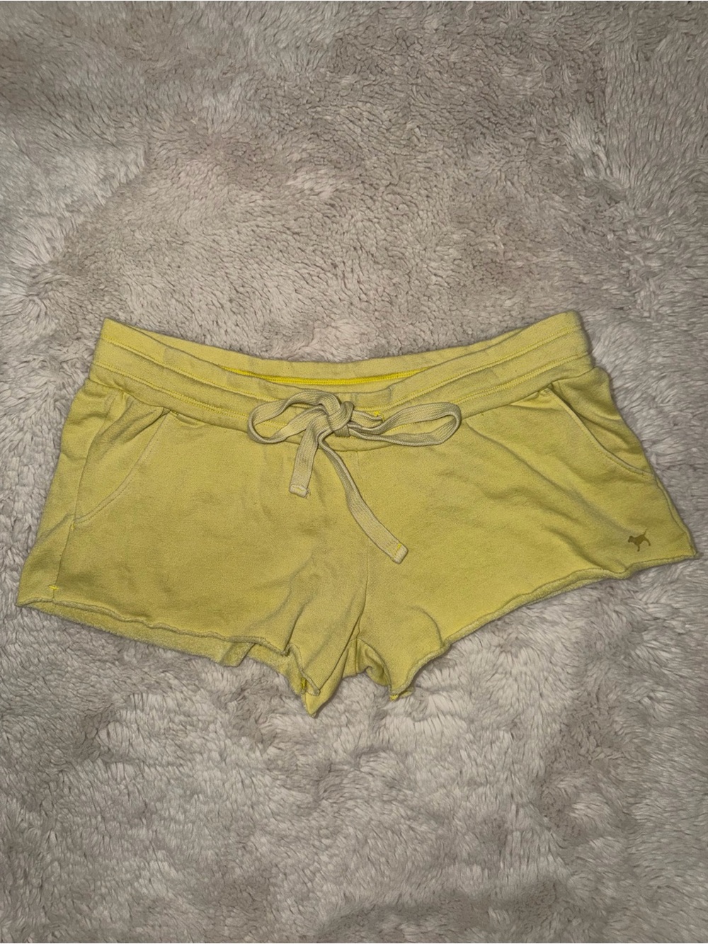 Vintage Y2K 2010 Victoria’s Secret pink yellow soft terry lined shorts